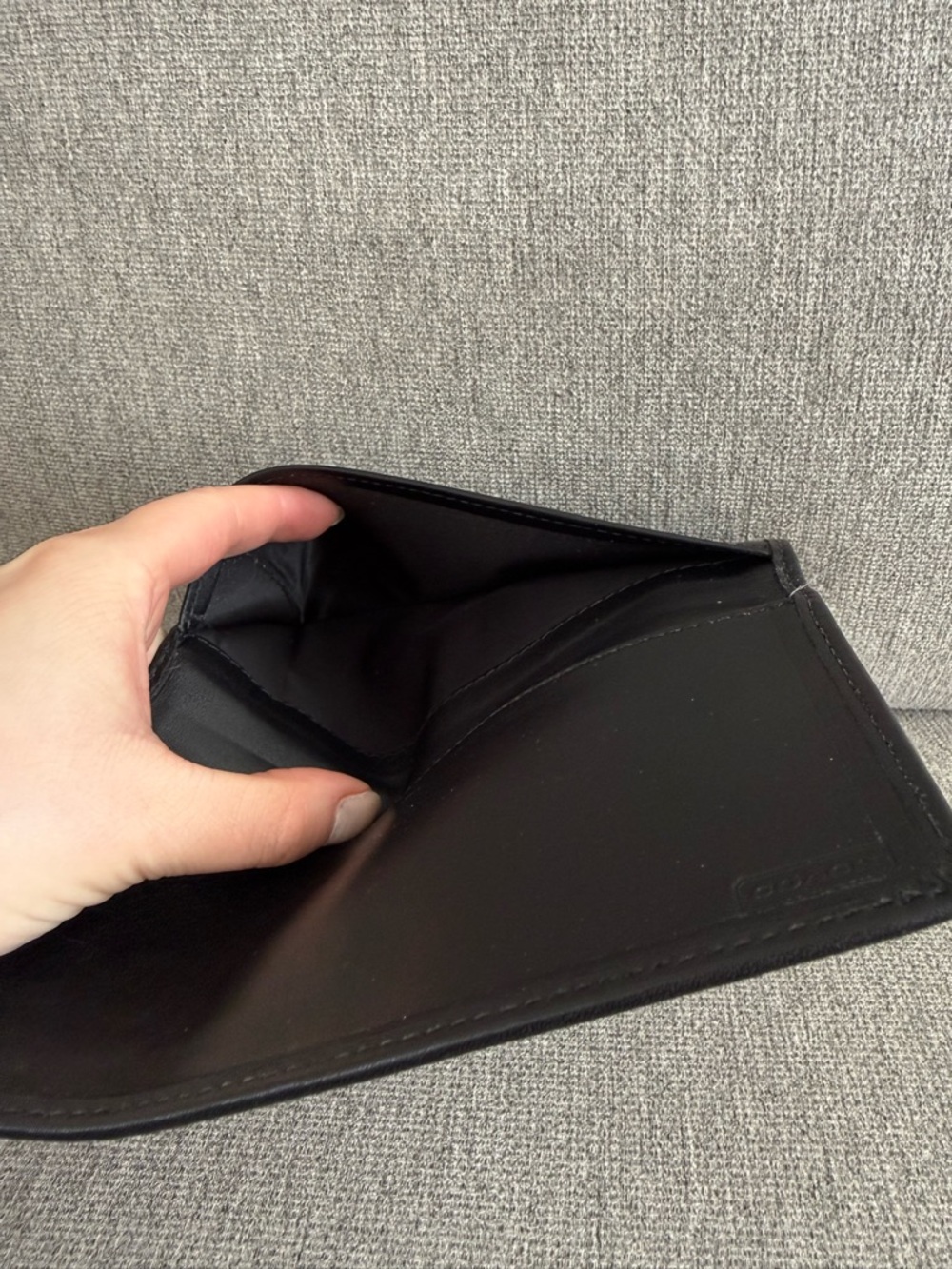 Coach Vintage Leather Checkbook Cover / Slim Organizer Black - Picture 5 of 9